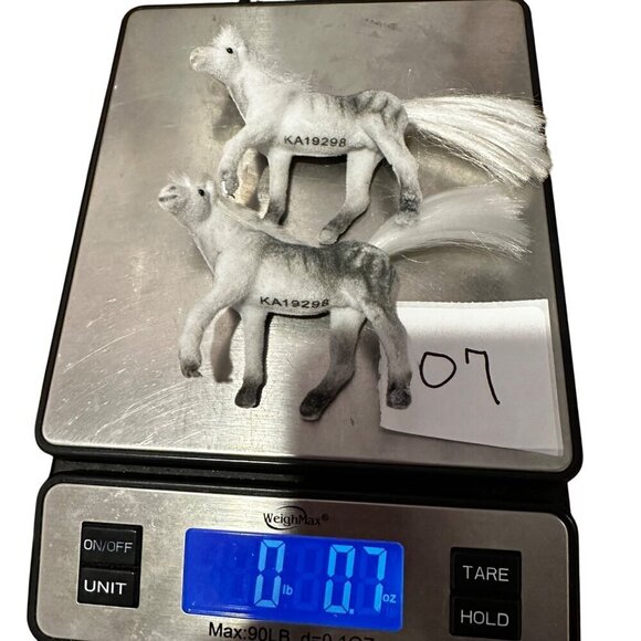 Vintage White Flocked Pony Fur Mane Tail 3in Miniature Horse Toy Fuzzy White - Picture 14 of 14